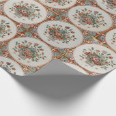  flessenpatroon van Floral Terracotta Cadeaupapier (Hoek)