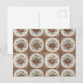 flessenpatroon van Floral Terracotta Feestdagenkaart (Voorkant / Achterkant)