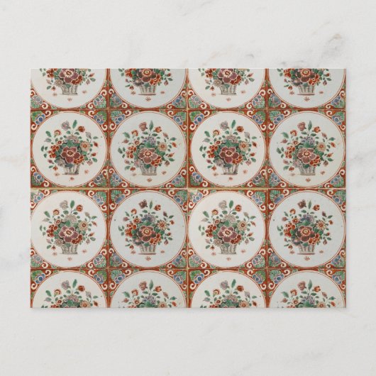 flessenpatroon van Floral Terracotta Feestdagenkaart (Voorkant)