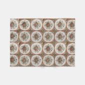  flessenpatroon van Floral Terracotta Fleece Deken (Voorkant (Horizontaal))