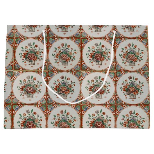  flessenpatroon van Floral Terracotta Groot Cadeauzakje (Voorkant)