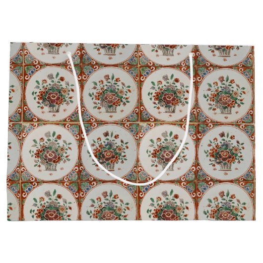  flessenpatroon van Floral Terracotta Groot Cadeauzakje (Achterkant)