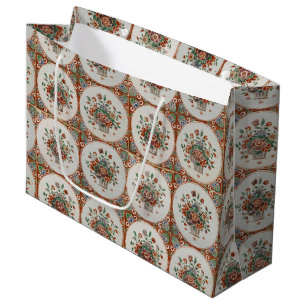 flessenpatroon van Floral Terracotta Groot Cadeauzakje