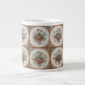 flessenpatroon van Floral Terracotta Grote Koffiekop (Voorkant)
