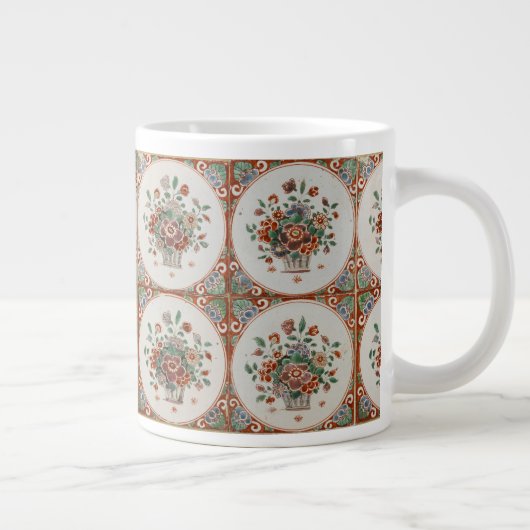  flessenpatroon van Floral Terracotta Grote Koffiekop (Rechts)