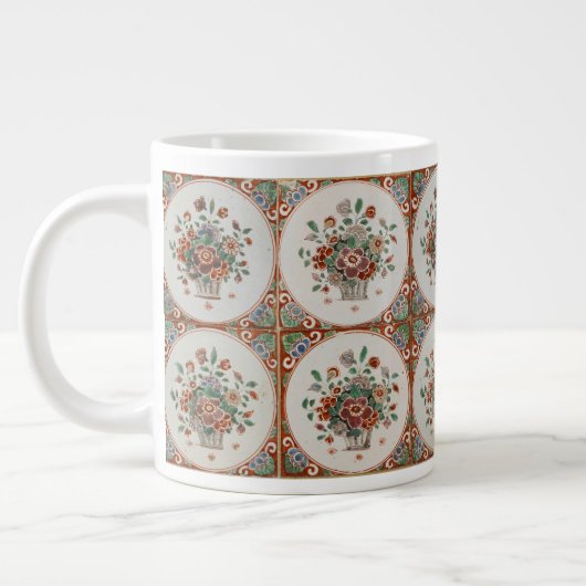 flessenpatroon van Floral Terracotta Grote Koffiekop (Links)