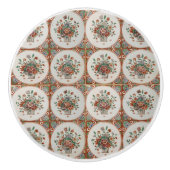  flessenpatroon van Floral Terracotta Keramische Knop (Voorkant)