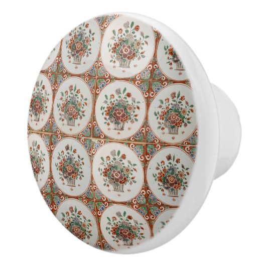  flessenpatroon van Floral Terracotta Keramische Knop (Rechts)