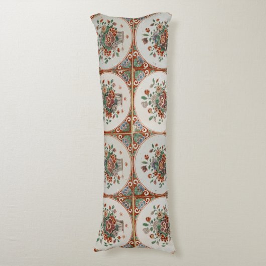  flessenpatroon van Floral Terracotta Lichaamskussen (Voorkant Verticaal)
