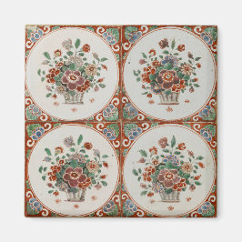  flessenpatroon van Floral Terracotta Magneet
