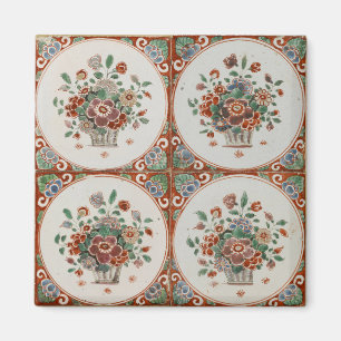  flessenpatroon van Floral Terracotta Magneet
