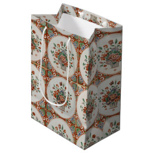 flessenpatroon van Floral Terracotta Medium Cadeauzakje
