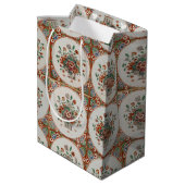  flessenpatroon van Floral Terracotta Medium Cadeauzakje (Achterkant Gekanteld)