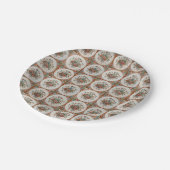  flessenpatroon van Floral Terracotta Papieren Bordje (Gekanteld)