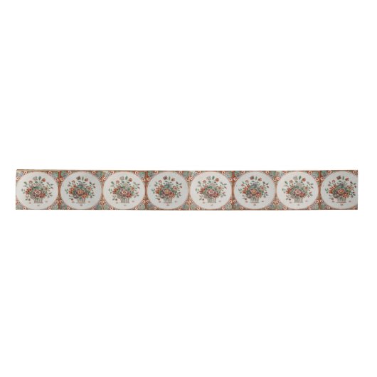  flessenpatroon van Floral Terracotta Satijnen Lint (Voorkant)