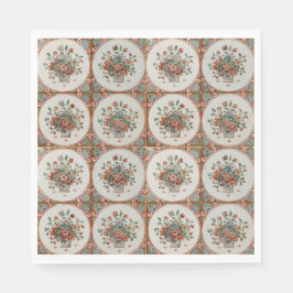  flessenpatroon van Floral Terracotta Servet