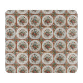  flessenpatroon van Floral Terracotta Snijplank (Voorkant)
