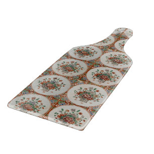 flessenpatroon van Floral Terracotta Snijplank