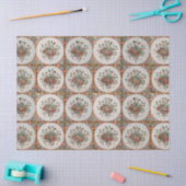  flessenpatroon van Floral Terracotta Tissuepapier (Craft)