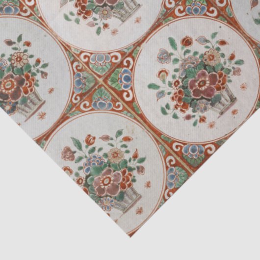  flessenpatroon van Floral Terracotta Tissuepapier (Detail)