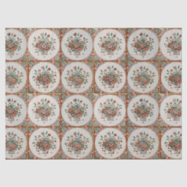  flessenpatroon van Floral Terracotta Tissuepapier