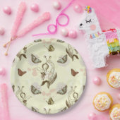  flessenvlinderpatroon papieren bordje (Feest)