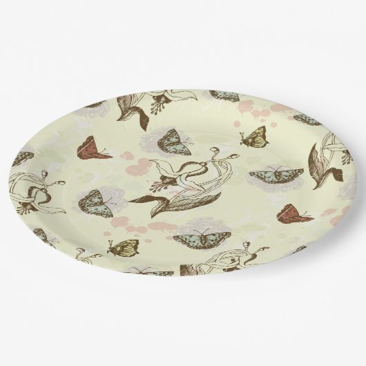  flessenvlinderpatroon papieren bordje (Gekanteld)