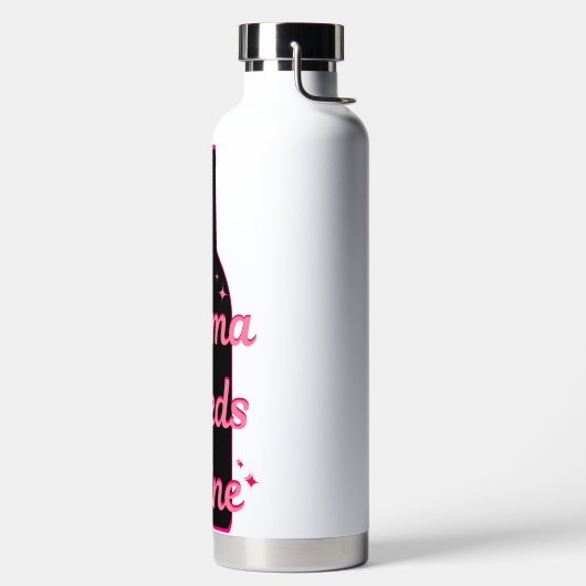 Flessenvormig grafisch ontwerp Roze Mama heeft wij Waterfles (Links)