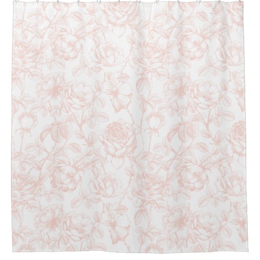  flesvormig Roos Douchegordijn (Voorkant)