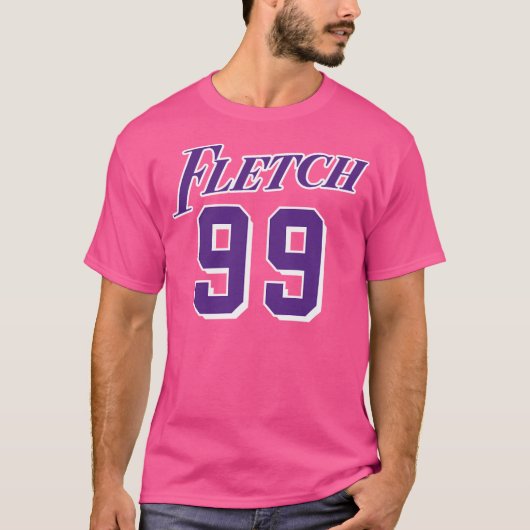 Fletch 99 La Lakers Style - PaarsWit T-shirt (Voorkant)