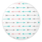 Fletched Arrows (pijlpatroon) - Blauw roze grijs Keramische Knop (Voorkant)