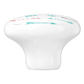 Fletched Arrows (pijlpatroon) - Blauw roze grijs Keramische Knop (Zijkant)