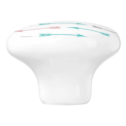 Fletched Arrows (pijlpatroon) - Blauw roze grijs Keramische Knop (Zijkant)