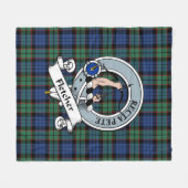 Fletcher Ancient Clan Badge Tartan Pset Fleece Deken (Voorkant (Horizontaal))