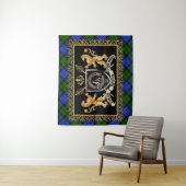 Fletcher Clan Badge & Motto w/Lions Wandkleed (In situ)