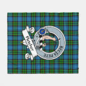 Fletcher Clan Badge Tartan Pset Fleece Deken (Voorkant (Horizontaal))