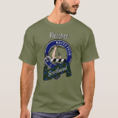 Fletcher Clan Badge & Tartan T-shirt (Voorkant)