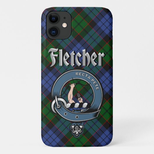 Fletcher Clan Badge & Tartan Telefoon Case (Achterkant)