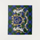 Fletcher Clan Badge & Unicorns w/Tartan Wandkleed (Voorkant)