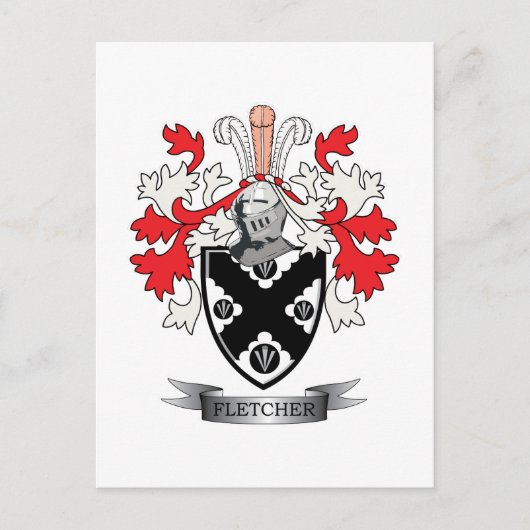 Fletcher Family Crest Coat of Arms Briefkaart (Voorkant)