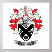 Fletcher Family Crest Coat of Arms Poster (Voorkant)
