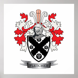 Fletcher Family Crest Coat of Arms Poster
