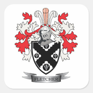 Fletcher Family Crest Coat of Arms Vierkante Sticker