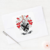 Fletcher Family Crest Coat of Arms Vierkante Sticker (Envelop)