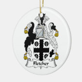 Fletcher Family Crest Keramisch Ornament (Links)