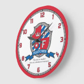 Fletcher-jongens: heraldry-messghts-schild grote klok (Hoek)