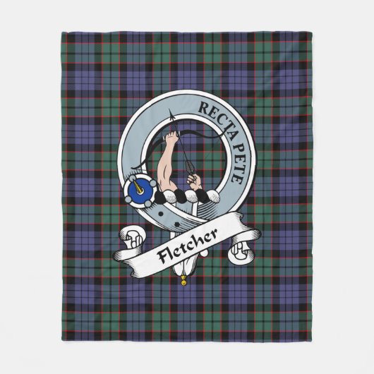 Fletcher Modern Clan Badge Tartan Pset Fleece Deken (Voorkant)