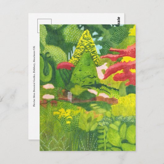 Fletcher Moss Botanische Tuin Aquarel Briefkaart (Voorkant / Achterkant)