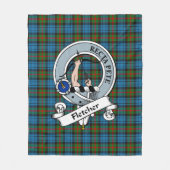 Fletcher of Dunan Clan Badge Tartan Pset Fleece Deken (Voorkant)