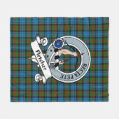Fletcher of Dunan Clan Badge Tartan Pset Fleece Deken (Voorkant (Horizontaal))